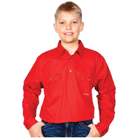 Just Country Boys Lachlan Half Button Work Shirt (30303) Chilli