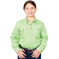 Just Country Girls Kenzie Half Button Work Shirt (60606) Lime Green