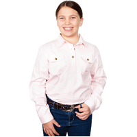Just Country Girls Kenzie Half Button Work Shirt (60606) Pink