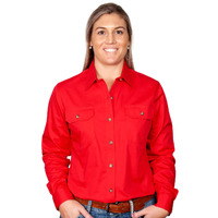 Just Country Womens Brooke Work Shirt (50502) Chilli