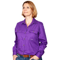 Just Country Womens Brooke Work Shirt (50502) Purple