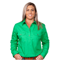 Just Country Womens Jahna Half Button Work Shirt (50505) Ivy Green
