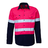 Ritemate Childrens Hi Vis Shirts with Tape (RM4050R) Pink/Navy