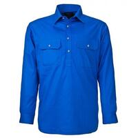 Ritemate Mens Pilbara Closed Front Shirt (RM200CF) Cobalt Blue