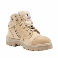 Steel Blue Mens Parkes Zip Safety Boots with Scuff Cap (312658) Sand