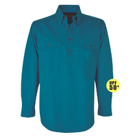 Thomas Cook Heavy Drill 1/2 Button L/S Shirt (TCP1120163) Teal