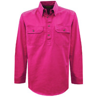Thomas Cook Light Drill 1/2 Button L/S Shirt (TCP1126005) Hot Pink [SD]