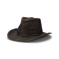 Avenel Hats Mens Buckaroo Weathered Outback Hat (MO11) Distressed Dark Brown