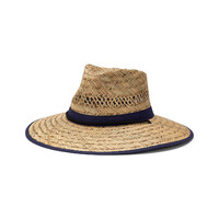Avenel Hats Bailey Cotton Trim Harvester Hat (2977) Natural/Navy [SD]