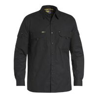 Bisley Mens X Flow Ripstop L/S Shirt (BS6414_BBLK) Black