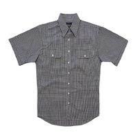 Bisley Mens Western S/S Shirt (BS20268_CSLI) Black Micro Check