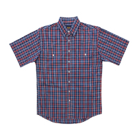 Bisley Mens Western S/S Shirt (BS20277_CPMR) Red Medium Check