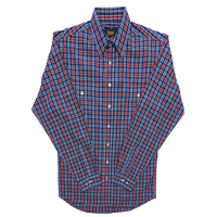 Bisley Mens Western L/S Shirt (BS70277_CPMR) Red Medium Check