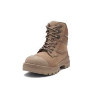 Unisex Rotoflex TPU-Safety 150mm Ankle Zip Lace Up Boots (8063) Stone Nubuck
