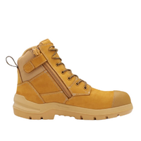 Blundstone Mens DuraFit 115mm Zip Side Safety Boots (7560) Wheat Nubuck