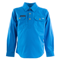 Bullzye Childrens Lightweight Half Button Work Shirt (BCP7101120) Vivid Blue