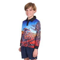 Bullzye Boys Road Train L/S Fishing Tee (B5S3568493) Multi