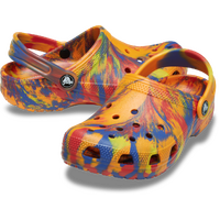Crocs Childrens Classic Marbled Clogs (207464-83B) Orange Zing/Multi
