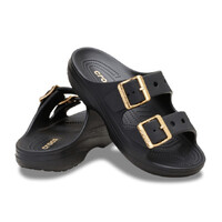 Crocs Womens Saturday Metallic Buckle Sandals (213316-001) Black