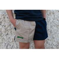 Crowbar Mens Andy Harlequin Drill Short (GS311M) French Navy/Clay - Green Embroidery