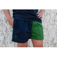 Crowbar Mens Andy Grown Here Harlequin Drill Short (AUSAHNJG) French Navy/Johnie Green