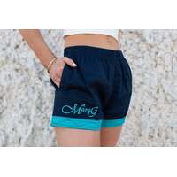 MaryG Womens Old School Short (GS303W) French Navy/Jade Panel