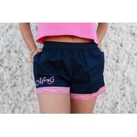Mary G Womens Old School Short (GS303W) French Navy/Blush Panel