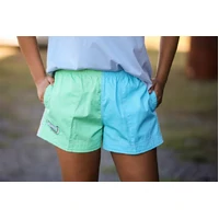 MaryG Womens Old School Harlequin Shorts (AUSOSHMBYP) Spearmint/Sky Blue/Yellow/Pale Pink