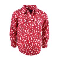 Hard Slog Childrens Shirley Half Placket L/S Shirt (H2W7101055) Crimson