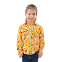 Hard Slog Childrens Barbara Half Button L/S Shirt (H3W7101172) Yellow [SD]