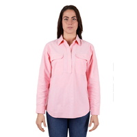 Hard Slog Womens Jas Half Button L/S Shirt (H4W2101209) Pink