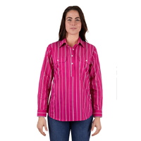 Hard Slog Womens Adela Half Button L/S Shirt (H4W2101211) Hot Pink