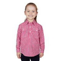 Hard Slog Childrens Dana Half Button L/S Shirt (H4W7101206) Pink