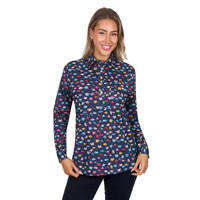 Hard Slog Womens Tori Half Button L/S Shirt (H5S2101157) Navy