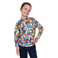 Hard Slog Childrens Delia Half Button L/S Shirt (H5S7101124) Multi