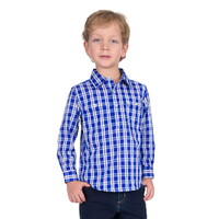 Hard Slog Childrens Levers Half Button L/S Shirt (H5S7101188) Royal/White