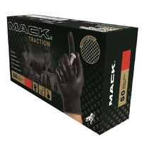 Mack Traction Nitrile Disposable Gloves Box of 50 (MKGTRACTIBB) Black