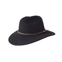 Jacaru Outback Fedora Hat (1847) Black