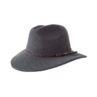 Jacaru Outback Fedora Hat (1847) Dark Grey