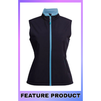 JB's Womens PDM Three Layer Softshell Vest (3WSV1NL) Navy/Light Blue [SD]