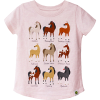 John Deere Childrens Horse Breeds Tee (J1T409PC) Pink