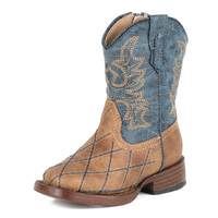 Roper Toddler Cross Cut Western Boots (17900080) Navy/Tan 