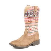 Roper Children Azteca Western Boots (18226032) Tan/Aztec