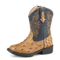 Roper Toddler Cowboy Cool Boots (17224526) Tan/Navy  [GD]