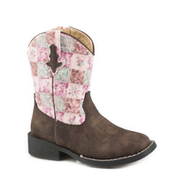Roper Toddler Floral Shine Western Boots (17226046) Brown/Pink [GD]