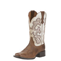 Ariat Womens Quickdraw Western Boot (10015318) Sandstorm/Distressed White [SD]