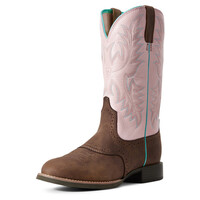 Ariat Womens Heritage Stockman Boots (10029762) Driftwood Brown/Pastel Pink [SD]