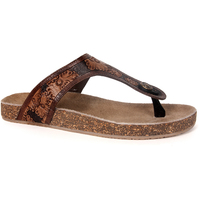 Roper Womens Miranda Tooled Leather Sandals (21607664) Brown [SD]
