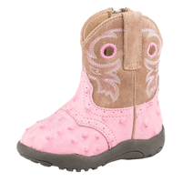 Roper Infant Cowbaby Daniela Western Boots (16224215) Pink Ostrich/Tan [SD]