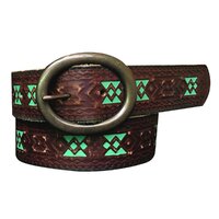 Roper Womens 1 1/2"Belt (8817790) Genuine Leather Brown/Hand Painted [SD]
